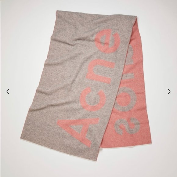 ACNE STUDIOS TORONTY SCARF DUSTY PINK GREY SCARF, authentic - Picture 2 of 6